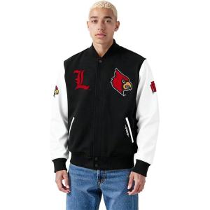 Pro Standard Mens College Classic Chenille Wool Varsity Jacket(Black/White)