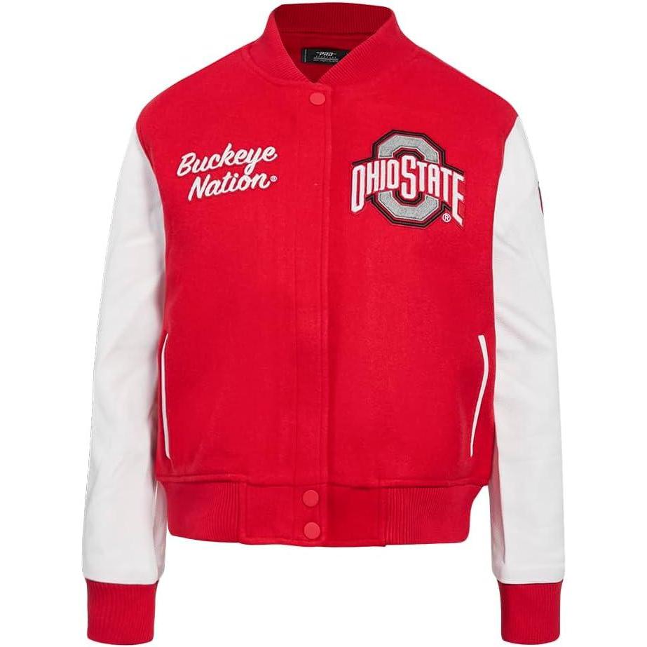 image:imagePro Standard NCAA womens Womens College Classic Essentials Wool Varsity JacketRedWhite