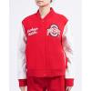 Pro Standard NCAA womens Womens College Classic Essentials Wool Varsity Jacket(Red/White)