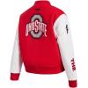 Pro Standard NCAA womens Womens College Classic Essentials Wool Varsity Jacket(Red/White)