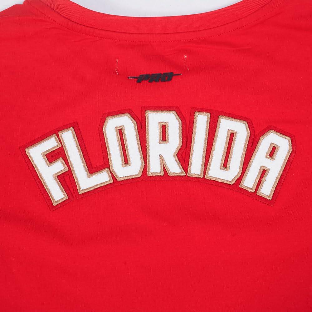 image:imagePro Standard NHL Womens Womens NHL Classic Chenille Cotton Single Jersey Short Sleeve Boxy TeeRed