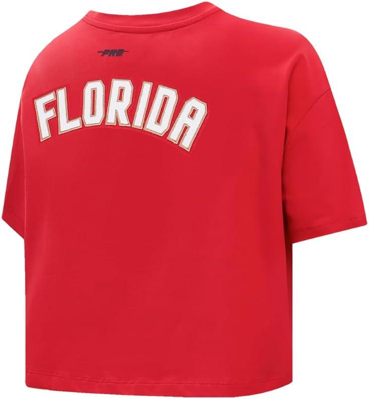 image:imagePro Standard NHL Womens Womens NHL Classic Chenille Cotton Single Jersey Short Sleeve Boxy TeeRed