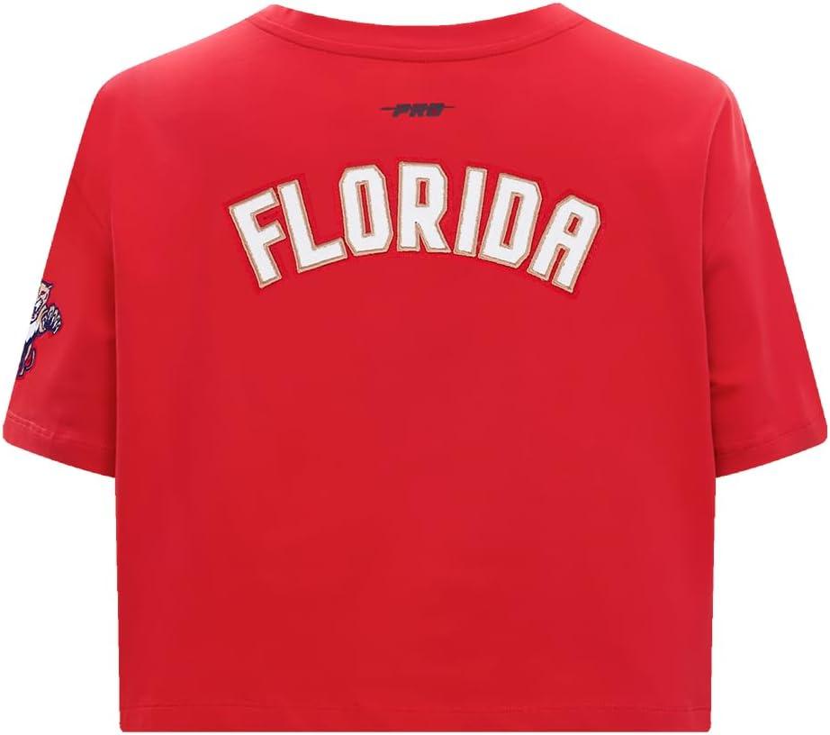 image:imagePro Standard NHL Womens Womens NHL Classic Chenille Cotton Single Jersey Short Sleeve Boxy TeeRed