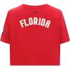 Pro Standard NHL Womens Womens NHL Classic Chenille Cotton Single Jersey Short Sleeve Boxy Tee(Red)
