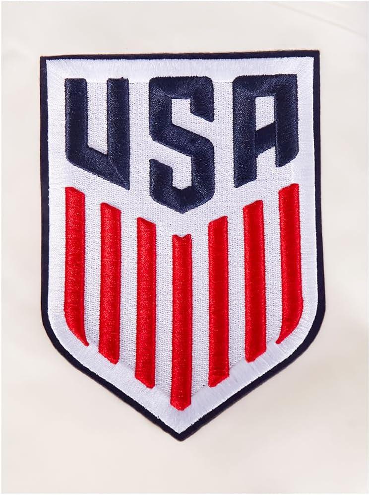 image:imagePro Standard National Teams mens Mens Usmnt Classic Chenille Satin JacketEggshell Red