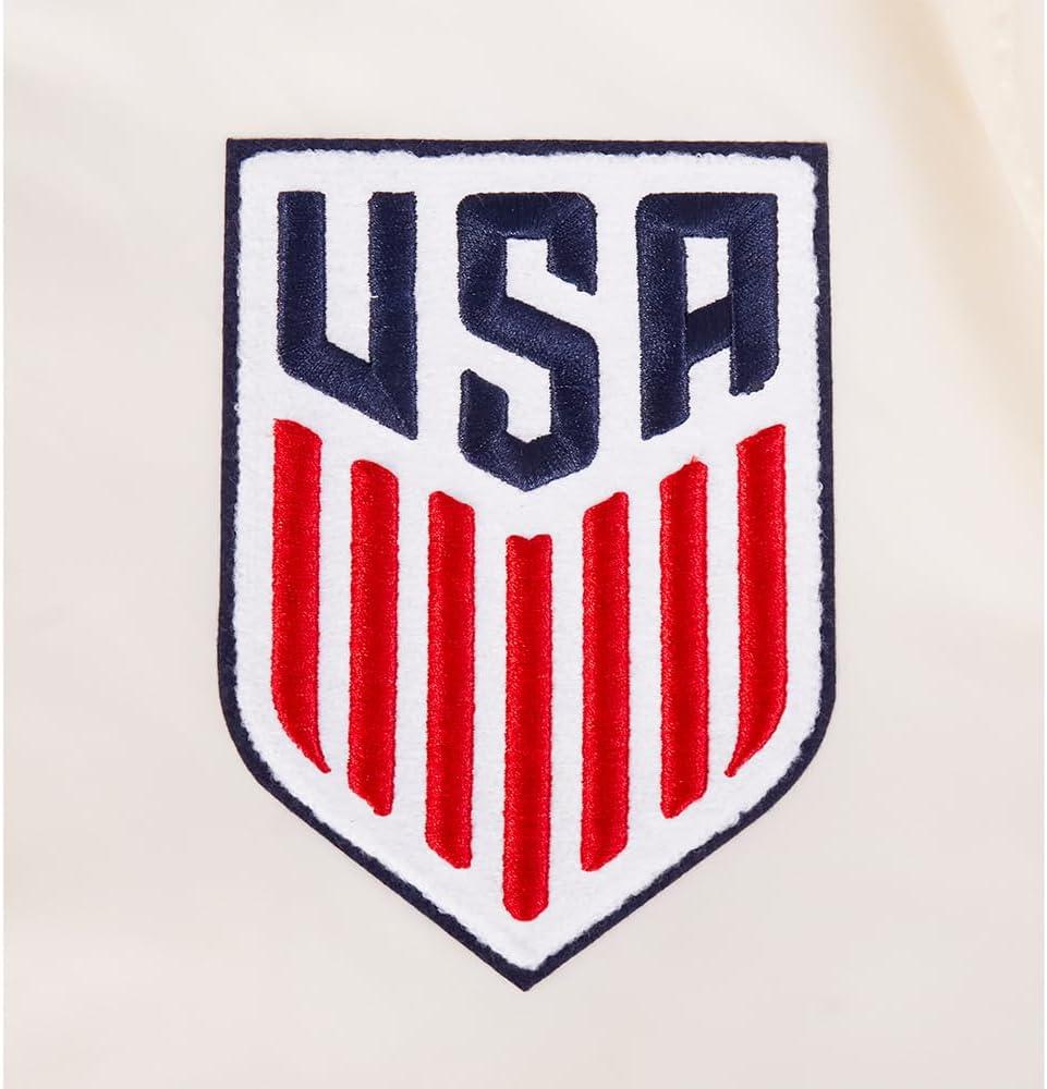 image:imagePro Standard National Teams mens Mens Usmnt Classic Chenille Satin JacketEggshell Red