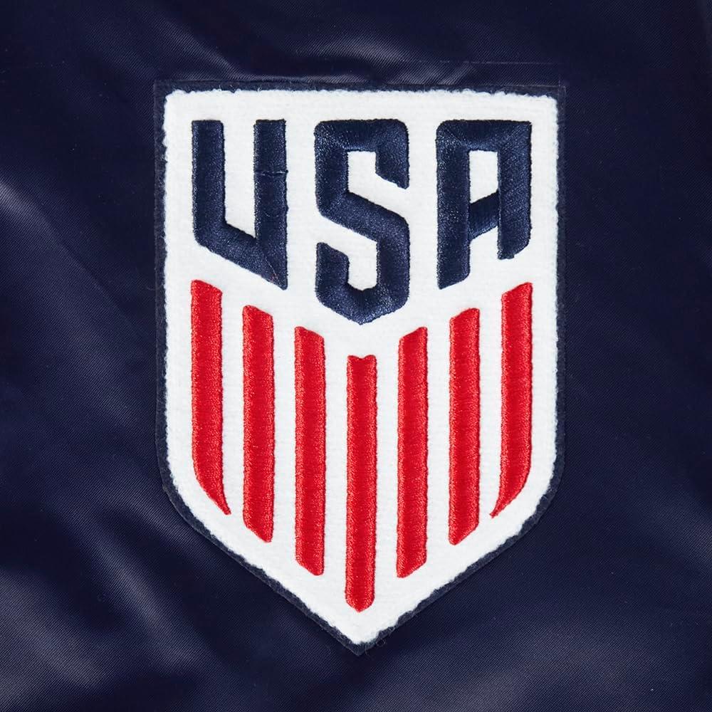 image:imagePro Standard National Teams mens Mens Usmnt Classic Chenille Satin JacketMidnight NavyRedMidnight Navy