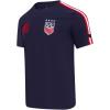 Mens U.S. Soccer Classic Chenille Cotton Single Jersey Taping Tee(Midnight Navy/Red)