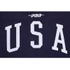 Mens U.S. Soccer Classic Chenille Cotton Single Jersey Taping Tee(Midnight Navy/Red)
