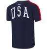 Mens U.S. Soccer Classic Chenille Cotton Single Jersey Taping Tee(Midnight Navy/Red)