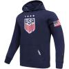 Pro Standard Men’s Mens Uswnt Classic Chenille Cotton Double Knit Pull Over Hoodie(Midnight Navy)