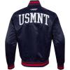 Pro Standard National Teams mens Mens Usmnt Classic Chenille Satin Jacket(Midnight Navy/Red/Midnight Navy)