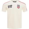 Mens U.S. Soccer Classic Chenille Cotton Single Jersey Taping Tee(Eggshell/ Red)