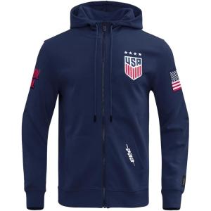 Pro Standard Mens U.S. Soccer Classic Chenille Full Zip Hoodie(Midnight Navy)
