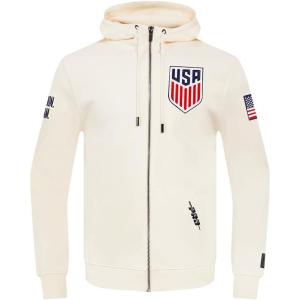 Pro Standard National Teams mens Mens Usmnt Classic Chenille Cotton Double Knit Full Zip Hoodie(Eggshell)