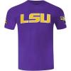 Mens College Classic Chenille Short Sleeve Tee(Purple)