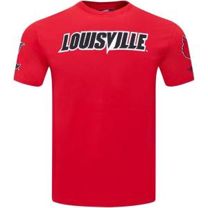 Mens College Classic Chenille Short Sleeve Tee(Red)